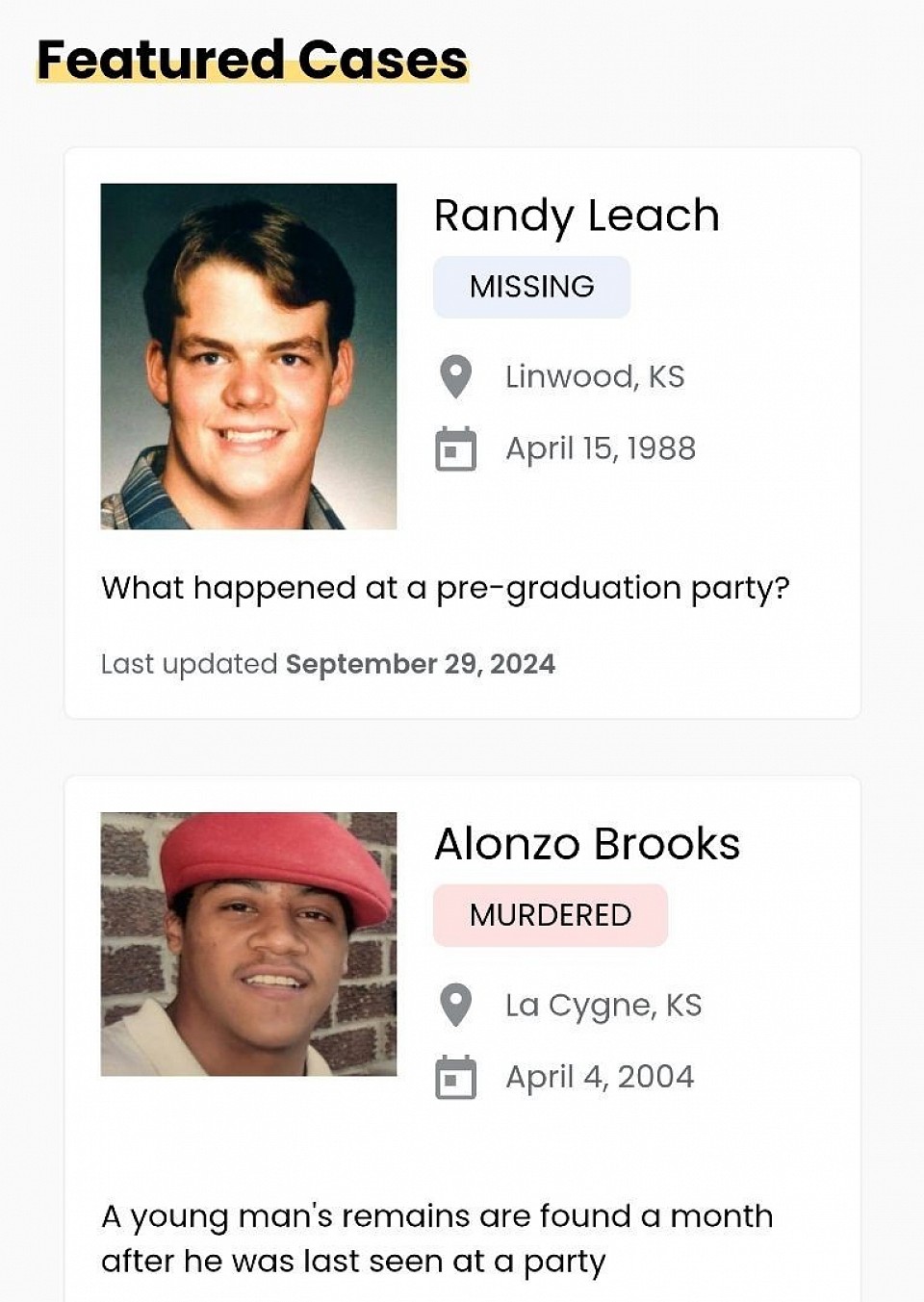 Kansas Cold Cases Investigations KCCI Inc